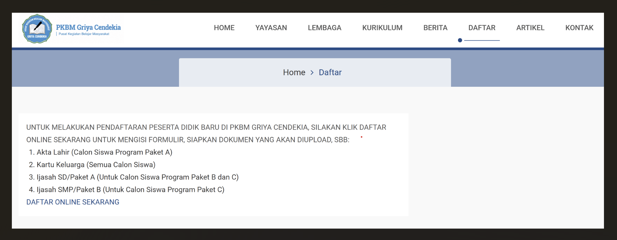 Makin Mudah Daftar di PKBM Griya Cendekia, Pendaftaran Kini Bisa Dilakukan Secara Online